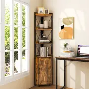 Costway6-Tier Corner Bookcase with 5-Level Adjustable Shelf & Anti-Tipping Kits