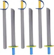6 Pcs Foam Sword for Kids 21 in Long EVA Foam Knives Toy Sword 2 Styles Safe Soft Cosplay Swords for Play Fighting Toys for Boys Girls to Playing Warrior Knight, Randomly Colored Handle Toy