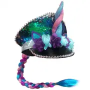 Unicorn Sequin Festival Hat with Ponytail - Adult One size