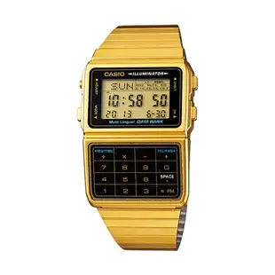 【CASIO 卡西歐】DATABANK計算機系列電話記憶復古潮流腕錶-金 DBC-611G-1