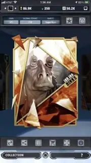 Topps Star Wars Card Trader FRACTURED ATTACK OF CLONES GOLD Jar Jar Binks