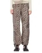 Ganni Leopard Print Drawstring Pants