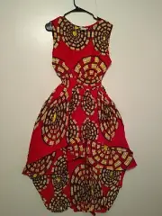 High Quality African Wax Print Dress high low