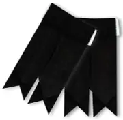 Men’s Highland Kilt Hose Sock Flashes Plain Black Tartan/Black Flashes Garter/L