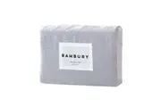 Bambury Linen Sheet Set Silver Home Bedding w Pillowcase Linen