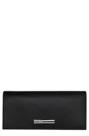 Longchamp Le Roseau Leather Continental Wallet in Black at Nordstrom One Size