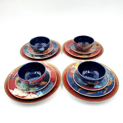 Williams Sonoma 16pc. Lunar NY Dinner, Salad, Appetizer Plates & Rice Bowls NEW