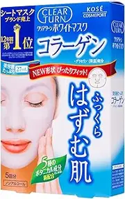 Kose Cosmeport Clear Turn Face Mask White Collagen 5 Sheets