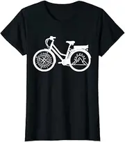 [X.Style] Womens Bicycle Compass Mountain Bike Cycling Cyclist E-Bike ds1864 T-Shirt (L) Black