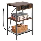 Nightstands Set with Charging Station, 3-Tier Bedside Tables with USB Ports a...