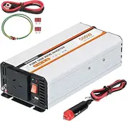 OUBOINVER 500W Power Inverter, DC 12V to 240V AC Converter for Vehicles Car, Pure Sine Wave Adapter with AC Outlets USB Port Car Charger for Laptop Smartphone Small Power Tool