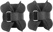Happyyami Fitness Supply Ankle Wrist Weights 2 Lbs Pair Leg Weight Bands for Strength Training Black