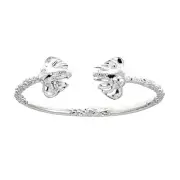 Solid .925 Sterling Silver West Indian Bangle with Large Elephant Ends, 1 piece