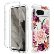 Pattern Printing Clear Phone Case for Google Pixel 8 ,PC Frame + TPU Protective Phone Cover