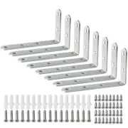 8 Pack 5x3 Inch Heavy Duty Floating Shelf Brackets L Corner Brace Support