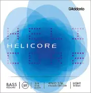 D'Addario Helicore Pizzicato Bass String Set, 3/4 Scale, Light Tension