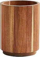 Wood Utensil Holder, 7.1 Inch Wooden Utensil, Large Fork Organizer Cutlery Rack Rotating for Dining Pantry Cabinet, Men and Women Daily Use, Camping, Barbecue, 18x15cm