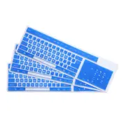 Pc Keyboard Cover Skin Silicone Desktop Keyboard Skin 17.3"x5.3" Blue 3Pcs