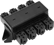 Fuse Relay Box, 20 Way Blade Fuse Holder and 8 Way Relay Socket Universal Relay Block Box, Flame Retardant PC Material Fuse and Relay Box Block for Automotive Car Truck Marine Boat Yacht