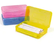 3 Pack Pencil Case, Plastic Large Capacity Pencil Case Storage Box Plastic Case With Snap Lid