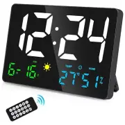 Digital Wall Clock Display, 25cm USB LED Digital Wall Clocks Alarm Clock8007