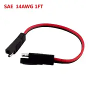 1ft Battery SAE To SAE DC Power Automotive Connector Adapter Cable Cord 14AWG