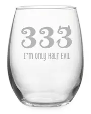 Susquehanna Glass Company Set of 4 Half Evil Stemless Wine Glasses