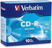 Verbatim 10pk CD-R 700MB 52x Black Jewel Case