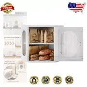 Elegant Large Pine Wood Bread Box with Adjustable Shelf for Kitchen Countertop