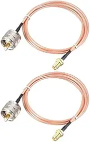 XYWHPGV SMA Female Bulkhead to UHF PL-259 Male RG316 RF Coaxial Coax Cable 3 ft 2pcs(44743 1d41e 56428 708b5 e3e11 c1d39