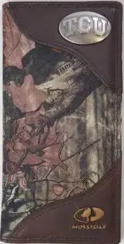 ZEP-PRO Texas Christian University TCU MOSSY OAK Camo WALLET ONLY NO BOX