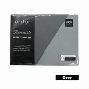 1000TC Cotton Rich Reversible Sheet Set Grey