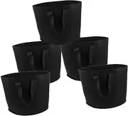 Abaodam 5pcs 5 Plant Planting Barrel Felt Planting Bags 5 Gallon Planting Bags Breathable Fabric Pots Nonwoven Plant Containers Gardening Storage Bag Non-Woven Fabric Dark Grey