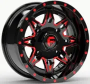 Fuel Lethal 14x7 ATV/UTV Wheel - Gloss Black/Red (4/156) 4+3 [D6531470A544]