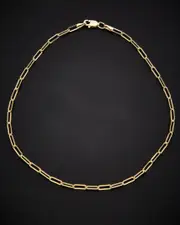 14K Italian Gold Paperclip Chain Ankle Bracelet