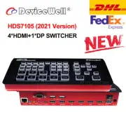 DeviceWell HDS7105 Version V2022 4 HDMI+1 DP inputs Video Switcher for Streaming