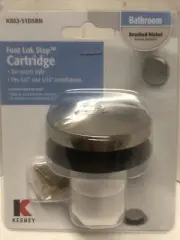 Brushed Nickel Foot Lok Stop- Replacement tub Pop Up fits 3/8" & 5/16"~Toe Touch