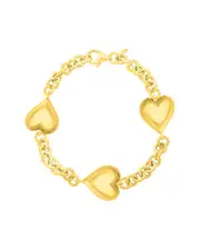 14K Italian Gold Over Silver Station Bracelet