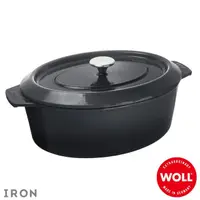 在飛比找momo購物網優惠-【Woll】德國歐爾-IRON 34x26cm橢圓鑄鐵鍋(灰