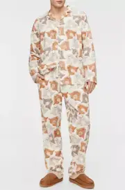 NEW PETER ALEXANDER BAMBOO FLANNELETTE FLOPPY BUNNY PJ SET MENS LARGE L RRP$139