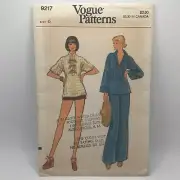 Vogue Patterns 9217 Misses Sz 6 Top Pants Shorts Sewing Pattern FF & UNCUT