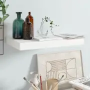 High Gloss White Floating Wall Shelf 15.7x9.1 Modern Home Decor Storage