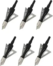 UP100 6 Pieces 3 Fixed Blades Screw-in Arrow Heads Arrow Tips 100 Grain Crossbow Archery Broadheads for Compound Bow Hunting Broadheads