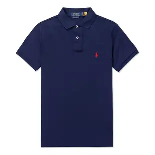 Polo Ralph Lauren RL 熱銷刺繡小馬透氣排汗短袖POLO衫(CUSTOM SLIM FIT)-深藍色