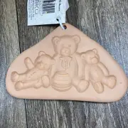Amaco Cotton Press Terra-Cotta Cookie Mold Teddy Bears