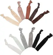 Lurrose 10pcs Accessories Bulk Ponytail Holders Ties Elastics Color Bands Crease Women Yoga Knot No Accessory Ribbons Fabric Knotted Colorful Assorted Girls Elastic Hair for Ropes Holder