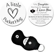 [YangQian] Pocket Hug Token Keychain Gifts for Women Men Engraved Inspirational Wedding Graduation Birthday Gifts for Teen Girls Boys