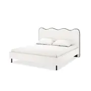 Kaylie Boucle Bed Frame - White and Black