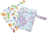 Vaguelly 3sets Assorted Color Diaper Wet Bags Reusable Storage Pouches Easy to Clean for Diapers 2pcs*3