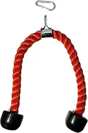 Deluxe Tricep Rope Pull Down - 27 nch Rope Length, Easy to Grip & Non Slip Cable Attachment